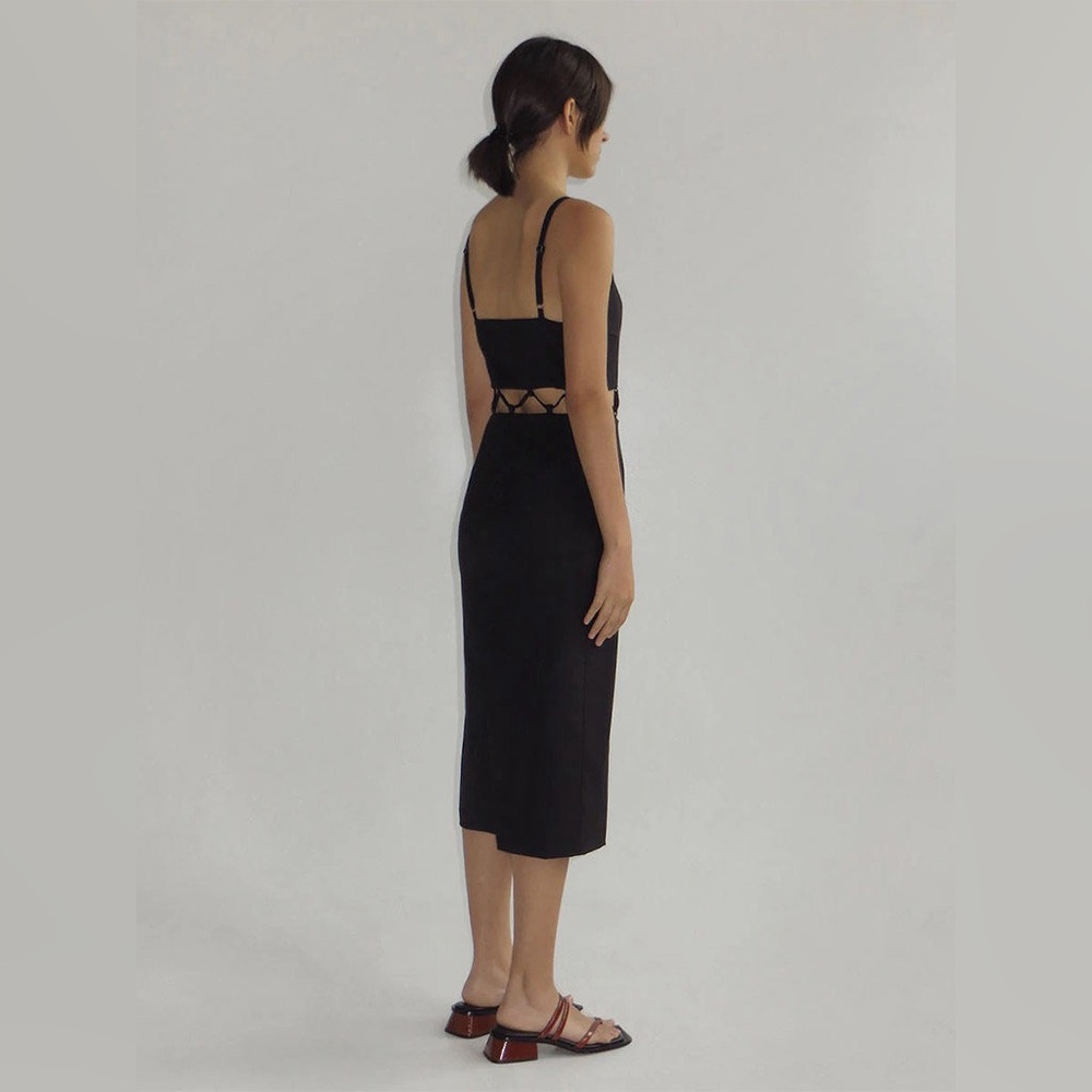PALOMA WOOL Cut Out Pin Stripe Axel Three in One Midi Dress Skirt Top Size M - Picture 2 of 16
